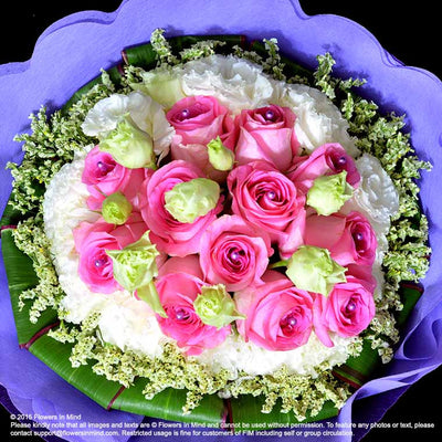 Bouquet of Roses and Eustomas (HB153) - FLOWERS IN MIND