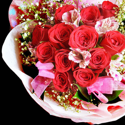 Bouquet of Roses with Alstroemeria (HB29) - FLOWERS IN MIND