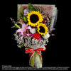 Bouquet of Sunflower, Roses & Lilies (HB309) - Flowers-In-Mind