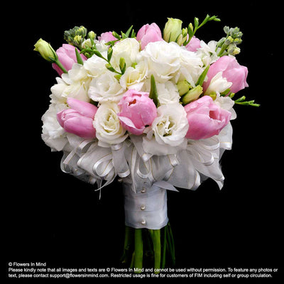 Bridal bouquet Tulips with Eustomas (WD157) - FLOWERS IN MIND