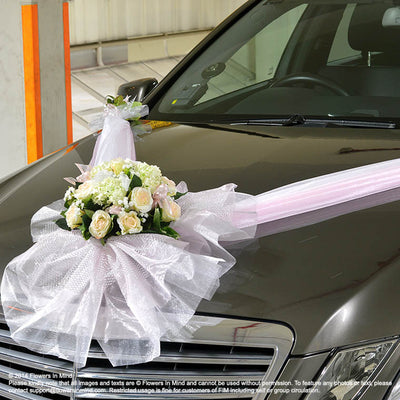 Bridal Car Decoration (with artificial flowers) - Flowers-In-Mind