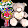 Bear, Helium Balloon With Flowers (BHF21) - Flowers-In-Mind