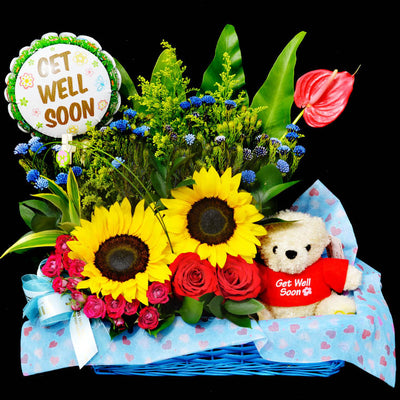 Flower Gift Basket (GW01) - FLOWERS IN MIND