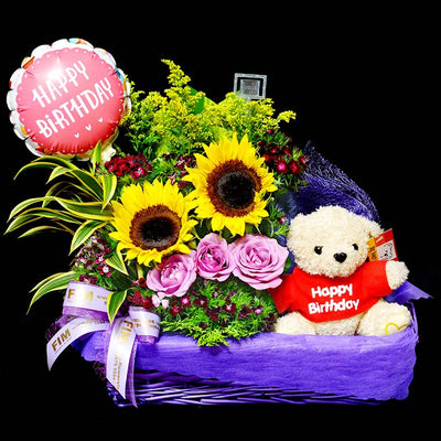 Flower Gift Basket (GW27) - FLOWERS IN MIND