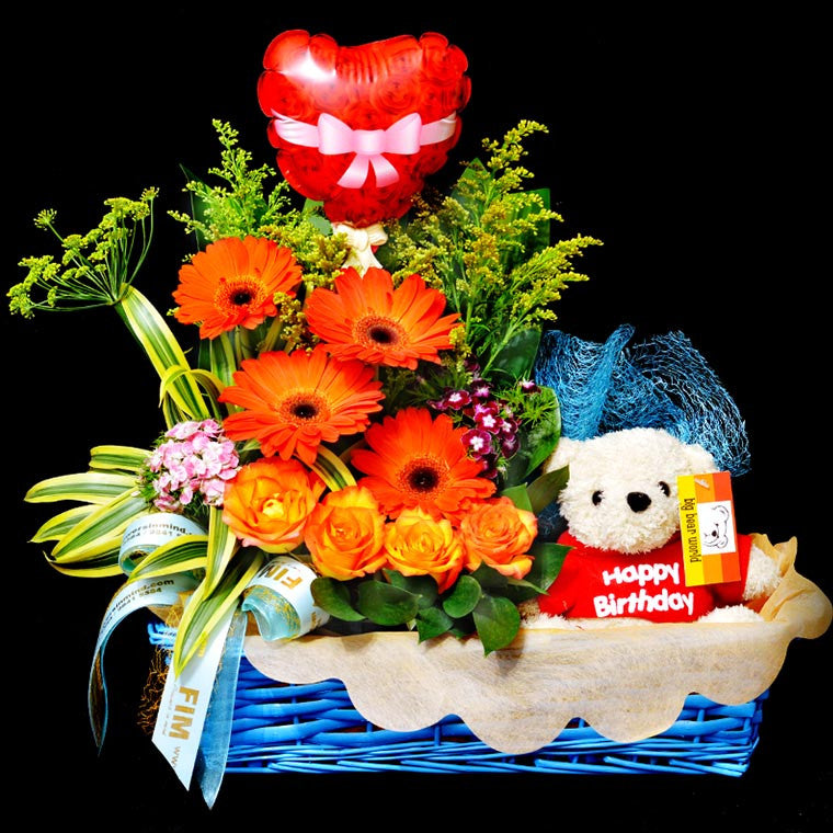 Flower Gift Basket (GW28)