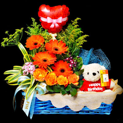 Flower Gift Basket (GW28) - FLOWERS IN MIND