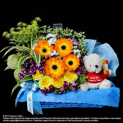 Flower Gift Basket (GW42) - FLOWERS IN MIND
