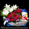 Flower Gift Basket (GW94)-Lilies with roses - FLOWERS IN MIND