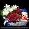 Flower Gift Basket (GW94)-Lilies with roses - FLOWERS IN MIND