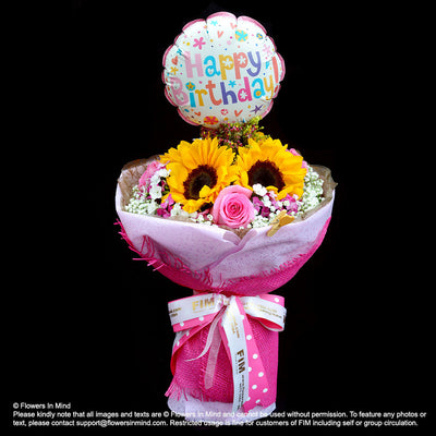 Bouquet of Sunflower & Roses (HB286) - FLOWERS IN MIND
