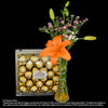 Ferrero Rocher T-24 with Lilies in Vase (HP287) - Flowers-In-Mind