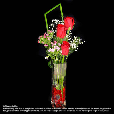 Table Arrangement Of Red Roses (TA490) - Flowers-In-Mind