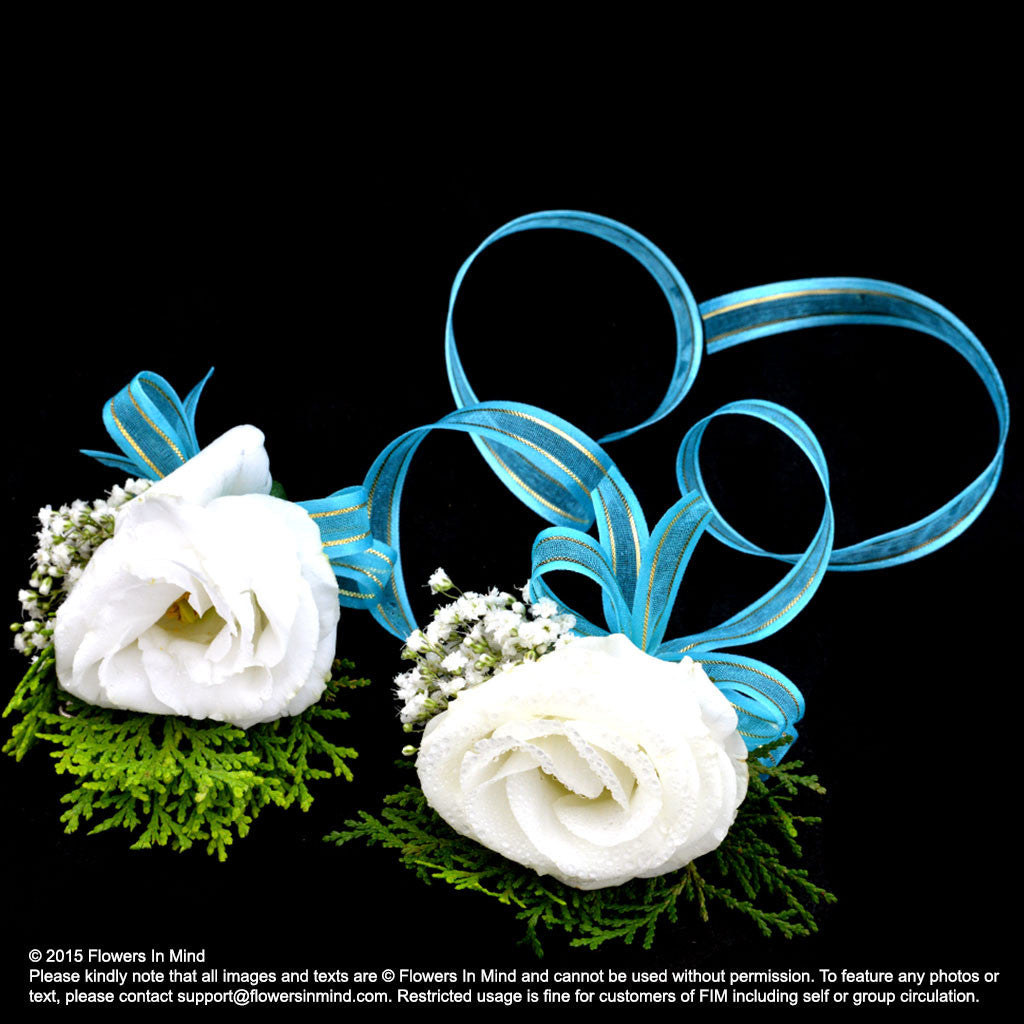 Eustoma Corsage and Wedding Wristlet (WD141)[min 4 sets]