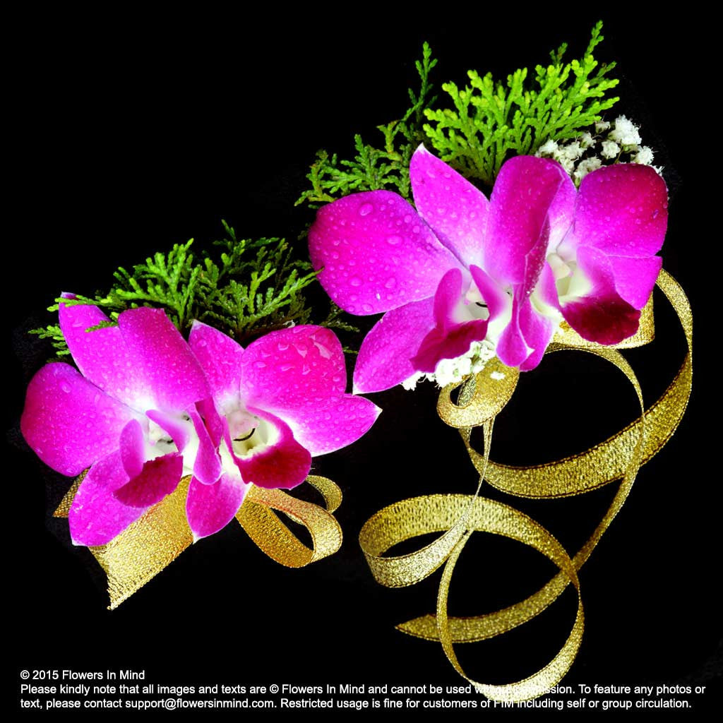Orchid Corsage and Wedding Wristlet (WD143)[min 4 sets]