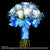 White Rose with Blue Gypsophila Bridal Bouquet in natural stem (WD165)